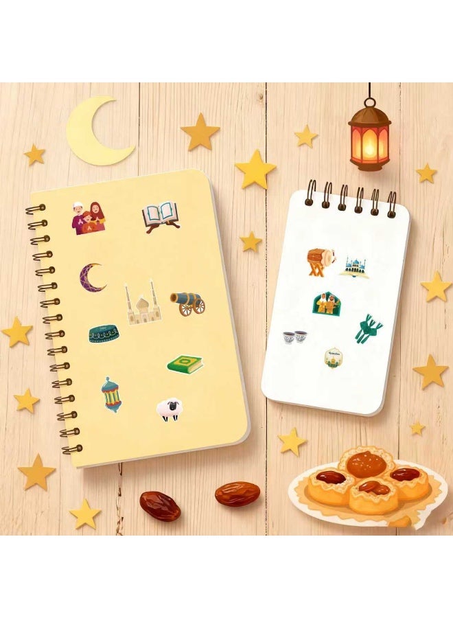 16 PCS Islamic Stickers Ramadan Eid DIY Stickers for Kids Crafts Gifts, Eid Mubarak Stickers for Scrapbooking Bullet Journal Decal, Islamic Floral Moon Star Mosque Stickers Ramadan Kareem - Image 5